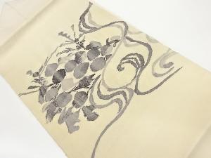 抽象草花に流水模様織出し名古屋帯